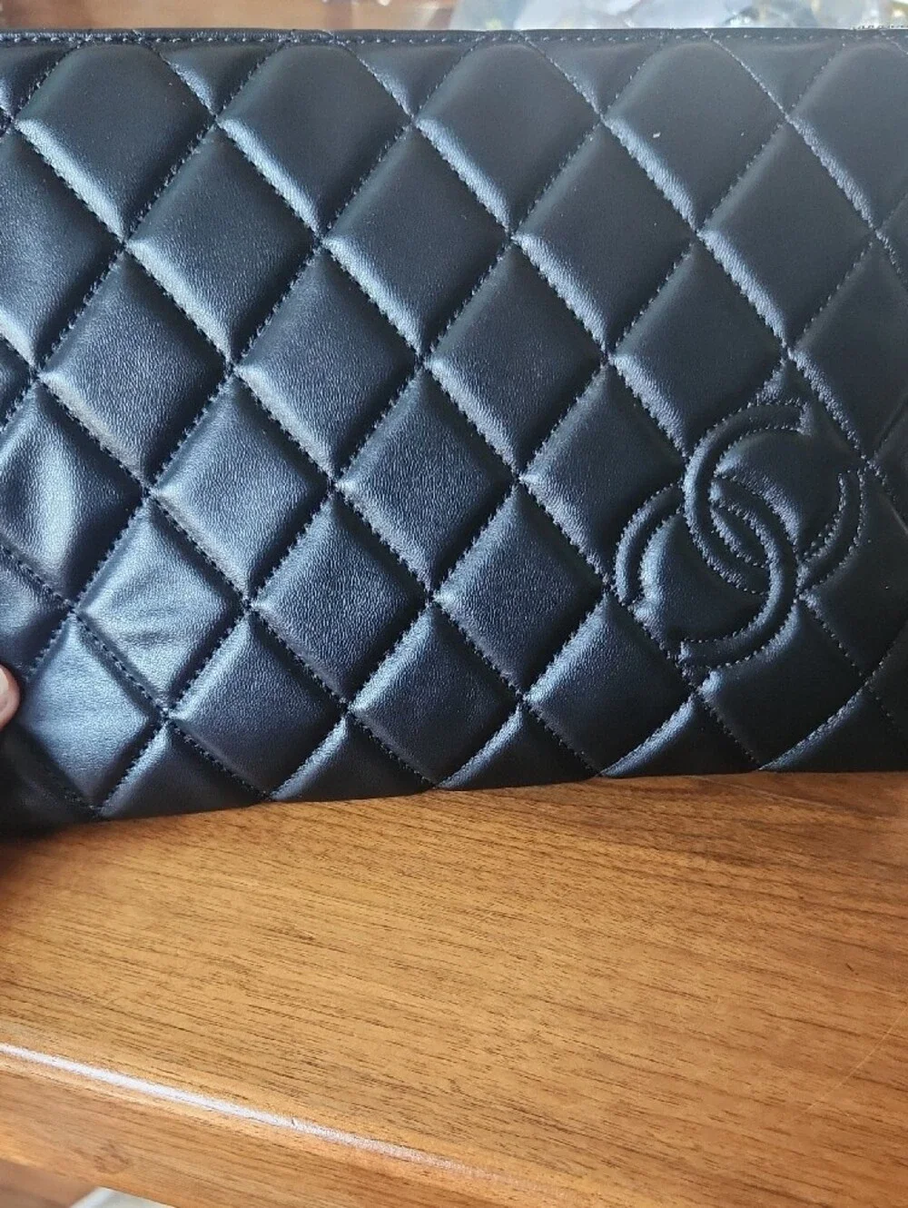 Fashion to Figure Black Quilted Wristlet Clutch